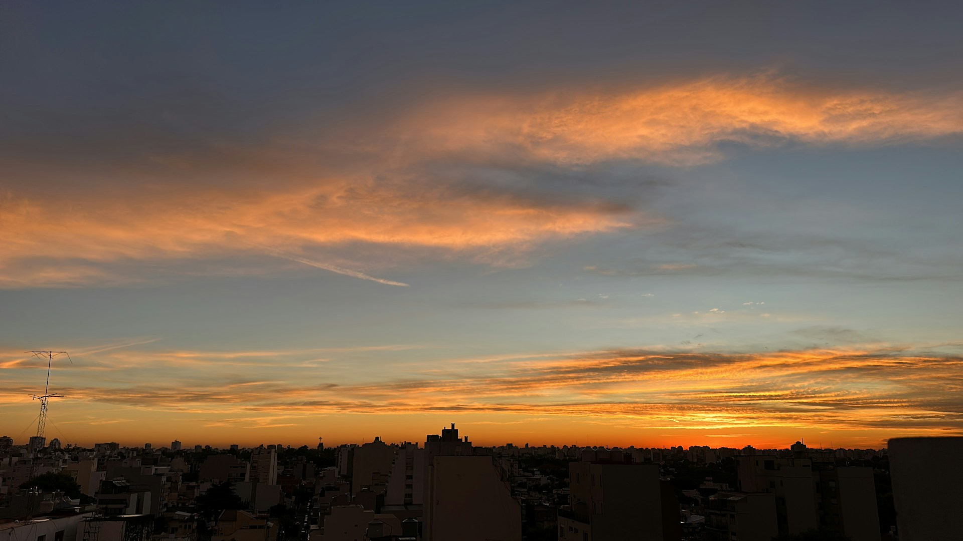 Buenos Aires skyline at sunset